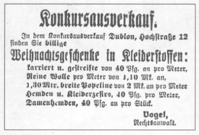 Konkursanzeige Dublon Berthold WT 161233 400