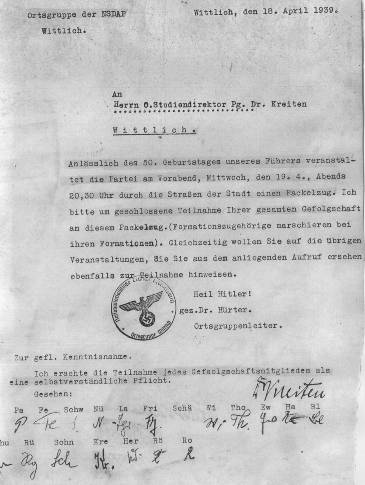 Führergeburtstag Archiv Cusanuns Gymnasium 365