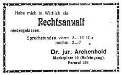 Anzeige Archenhold 250